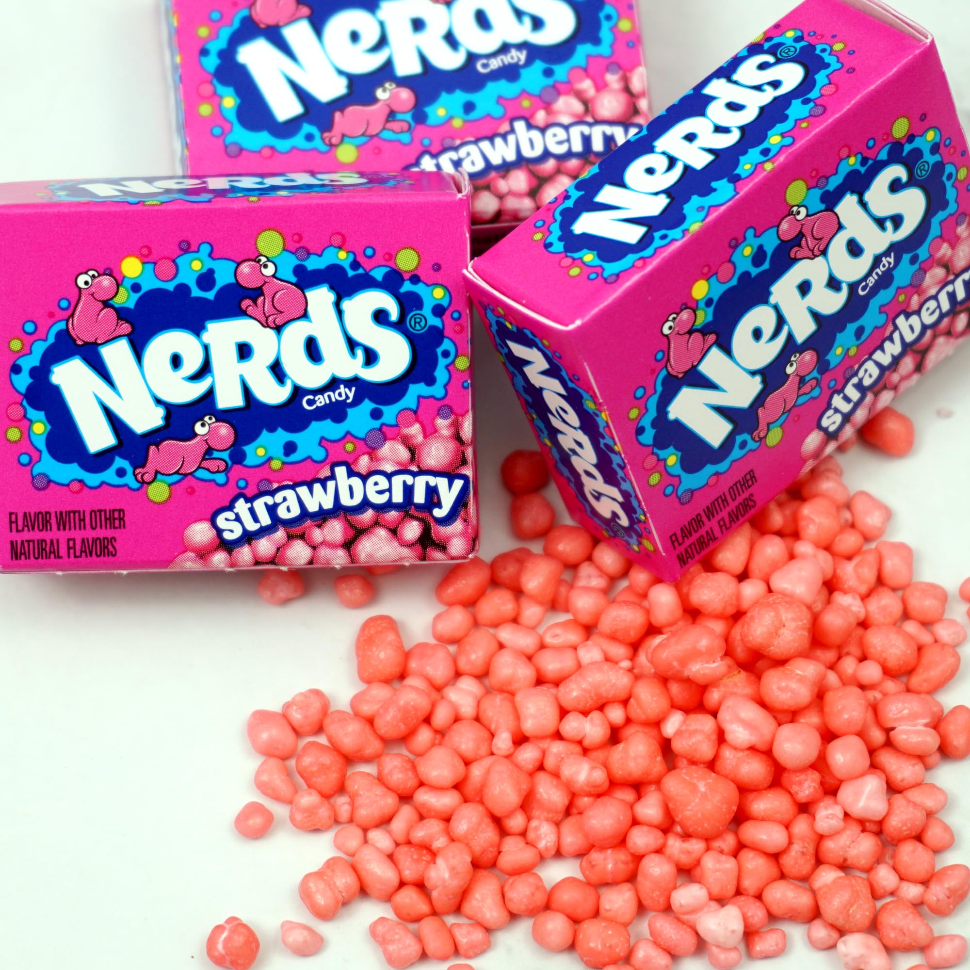 Strawberry Box Candy, 2lb Bulk Bag (Approx 65 Treat Size Boxes), Strawberry Flavor, Pink Candy