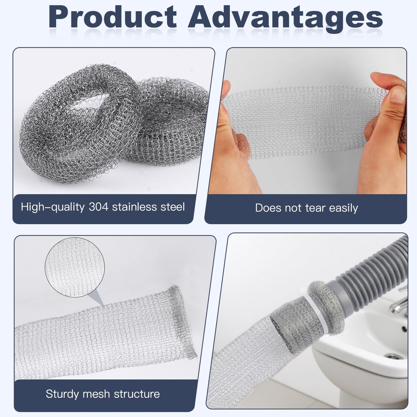 Lint Traps for Washing Machine Hose, Stainless Steel Washing Machine Drain Lint Trap, 10PCS Lint Catcher for Washer Machine with 10PCS Cable Ties