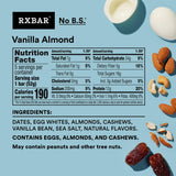 RXBAR Protein Bars, 12g Protein, Gluten Free Snacks, Vanilla Almond, 9.15oz (5 Bars)