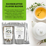 Nelson's Tea - Peppermint White Chocolate - Caffeine Free - Loose Leaf Tea with Green & Red Rooibos - White Chocolate Peppermint Tea (2 oz)