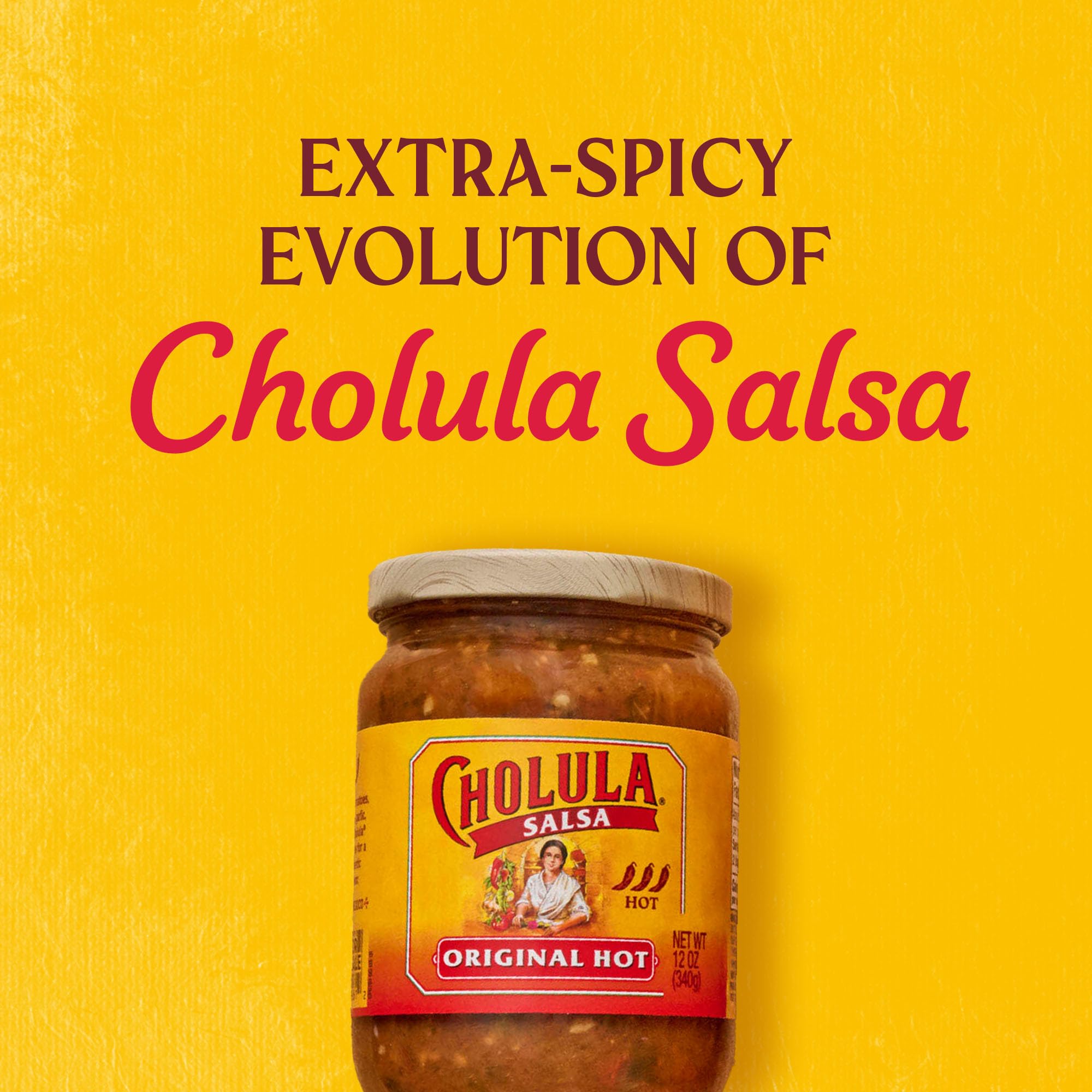 Cholula Salsa, Original Hot, Spicy Salsa For Tacos, Enchiladas, Queso, Fajitas, Burritos, Nachos and More, 12 oz