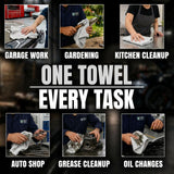 SupremePlus Shop Towels (White, 25-Pack) - Bulk Cleaning Towel in a Bag, Mechanic Cotton Wipes for Car Maintenance, Auto Mechanics & Garage, Wipe