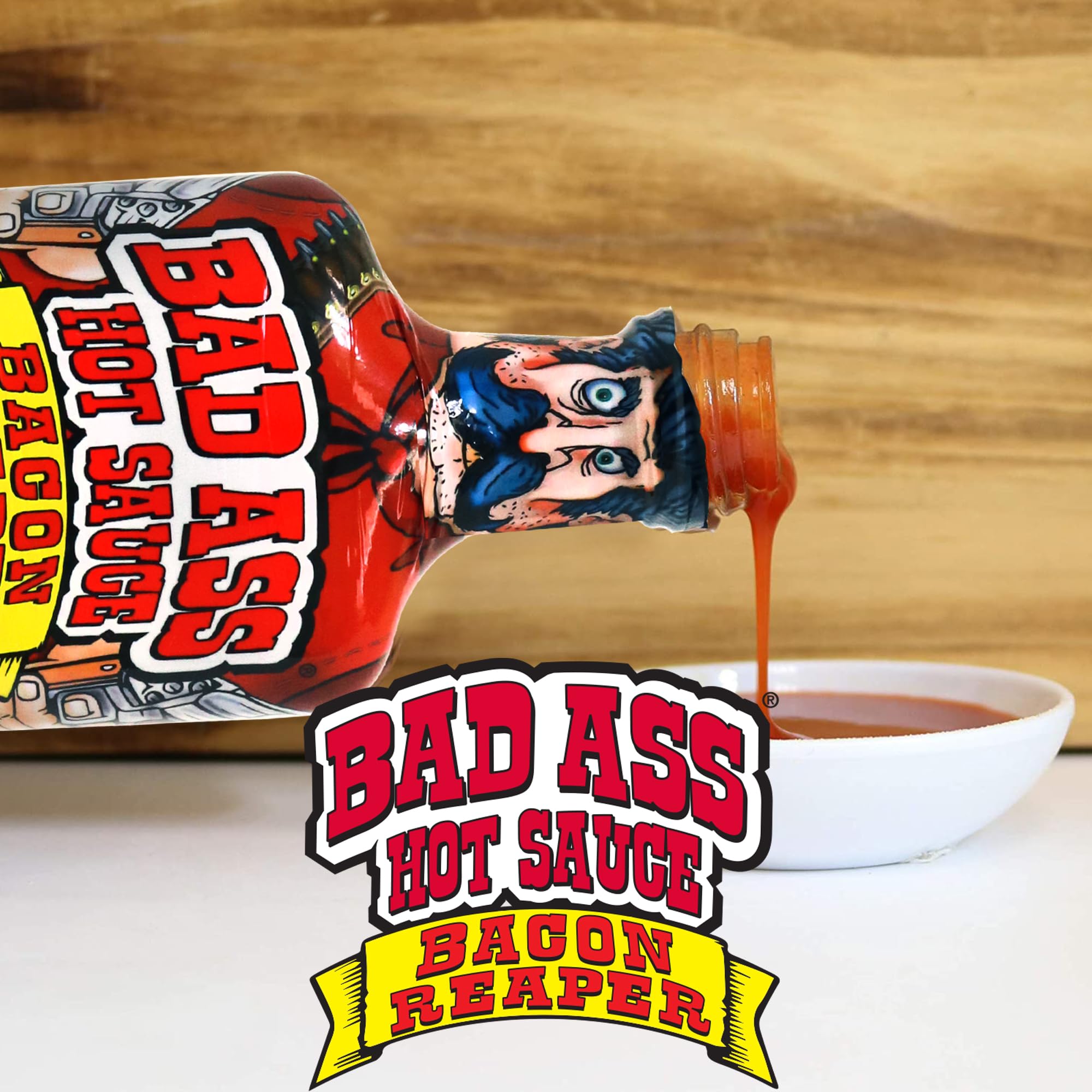 BAD ASS Premium Hot Sauce - Try if you dare! - Perfect Gourmet Gift for the Hot Sauce Fan (Bacon Reaper)