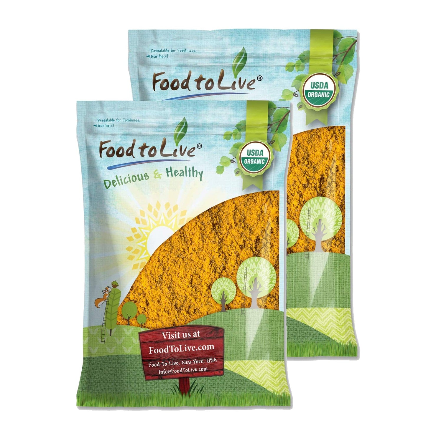 Food to Live Organic Turmeric Powder, 14 Pounds - Non-GMO, Finely Ground Turmeric Root, Pure, Kosher, Vegan, Bulk. Fragrant Spice. Great for Asian