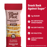 Munk Pack Variety Pack Probiotic Protein Bars | 10g Plant Protein, 1g Sugar, 6g Fiber |Diabetic-Friendly Ideal Breakfast Bars - On-the-Go Snacks