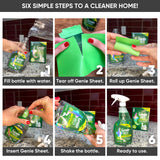 Genie Sheets All Purpose Cleaner | Concentrate Makes 6 24oz Refills | Professional-Strength | Just Add Water | Sustainable Eco-Friendly Plant-Based