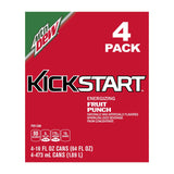 Mountain Dew Kickstart Sparkling Juice Beverage, Fruit Punch, 16 Ounce (Pack of 4)