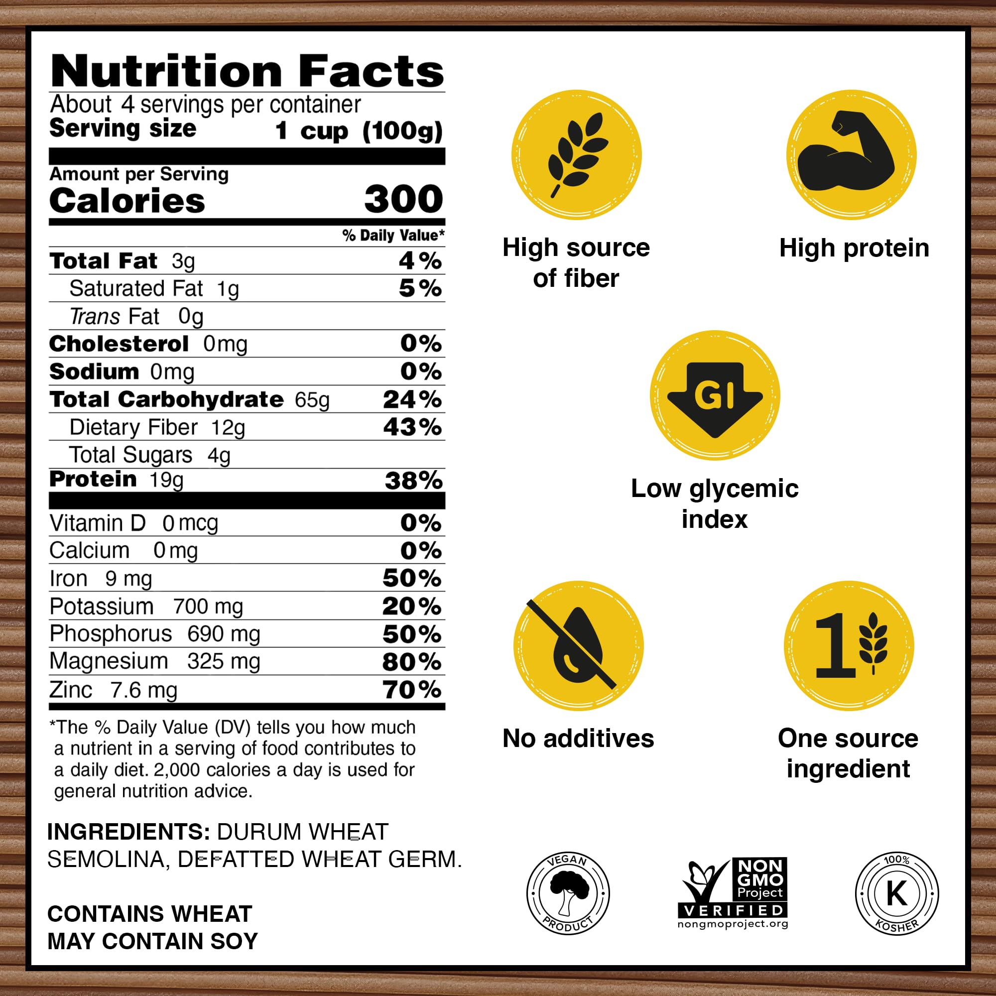 Garofalo - High Protein Spaghetti Pasta | Premium Durum Wheat Semolina with 19g Protein & 12g Fiber | Italian Made, Bronze-Drawn, PGI Certified (16