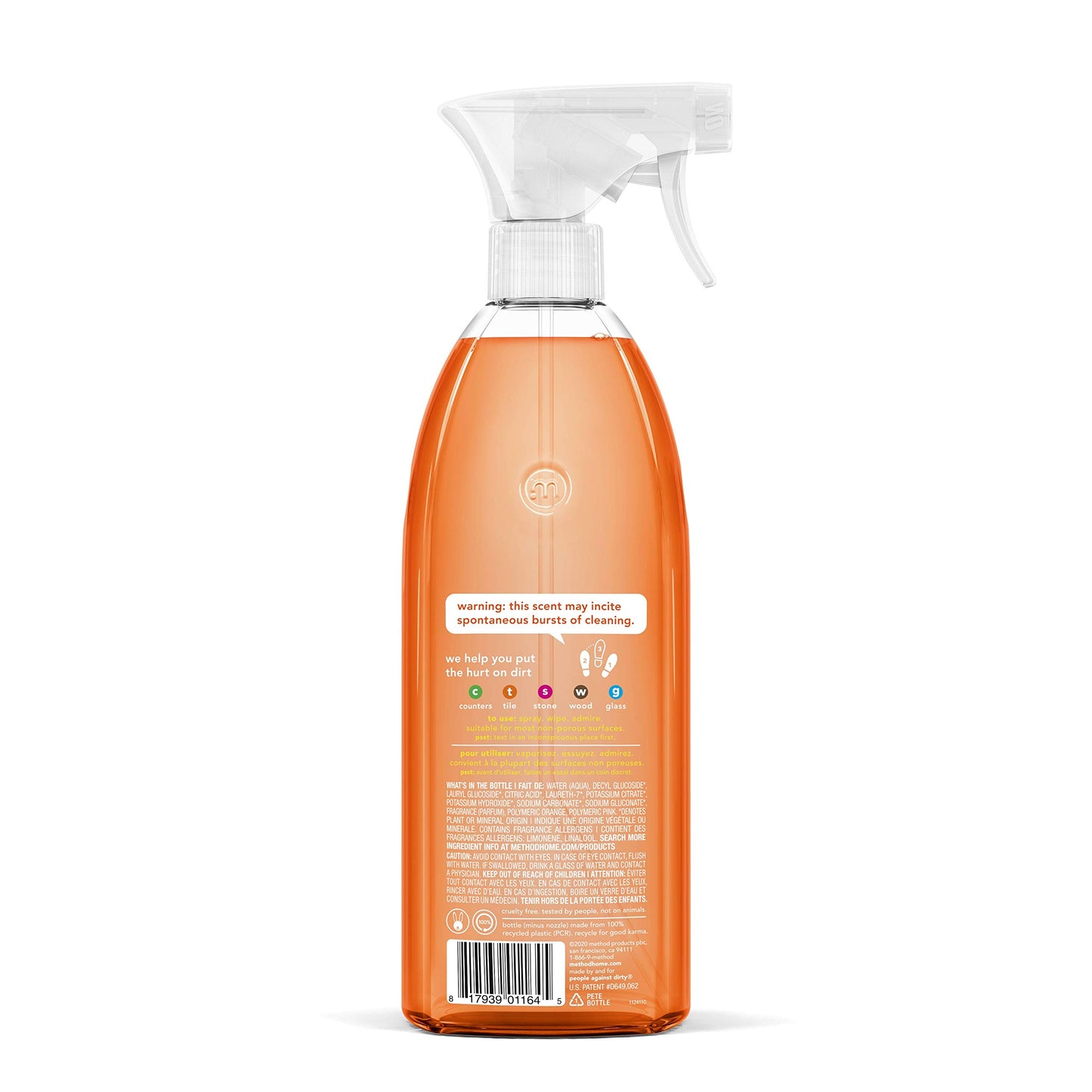 Method All-Purpose Cleaner, Clementine, 28 Ounce, 1 pack, Packaging May Vary