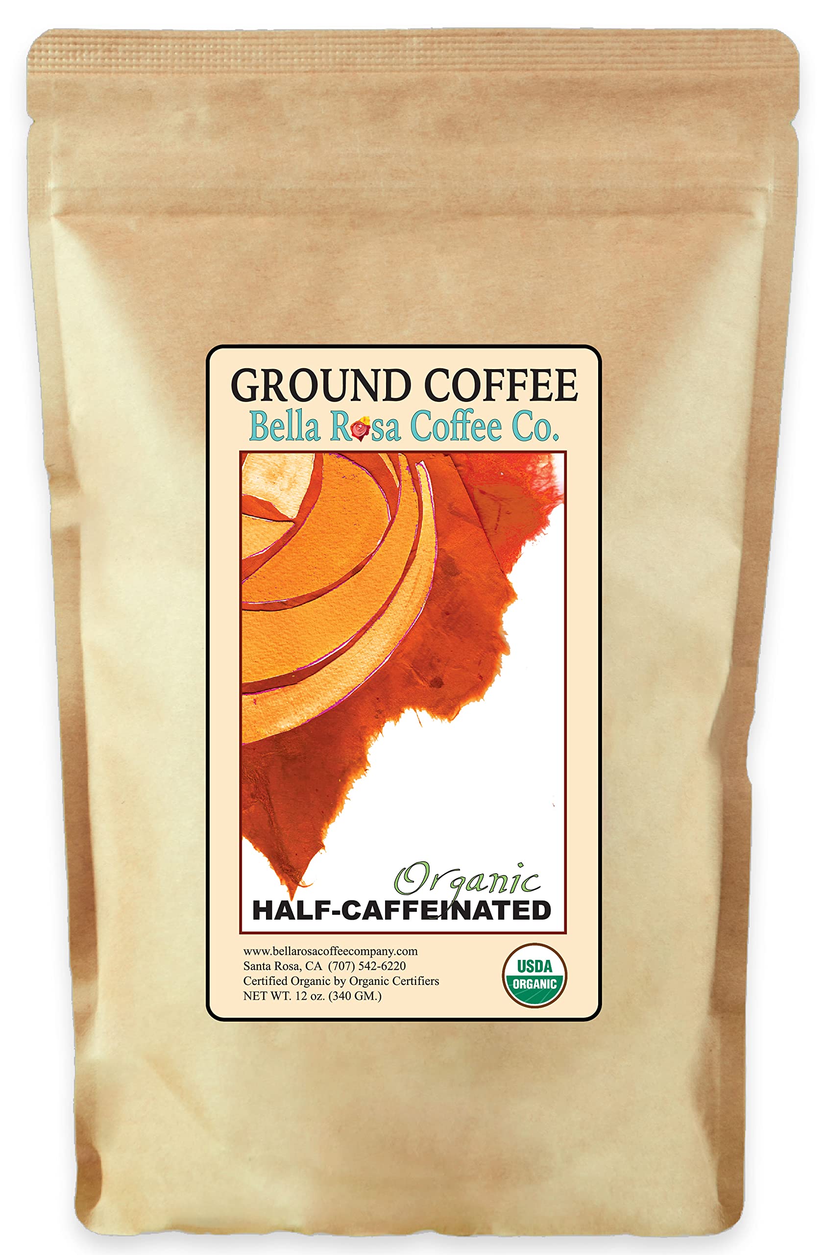 Organic Half-Caff, 12 oz. Fresh Ground Coffee, Medium Roast