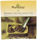 Mighty Leaf Organic Hojicha Green Tea - 100 Count Foil-Wrapped Silken Tea Pouches - Premium Roasted Japanese Green Tea with Smooth, Toasty Flavor