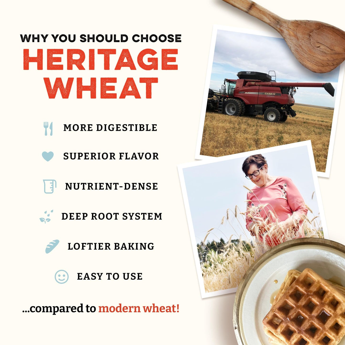 Sunrise Flour Mill USDA Organic 7-Grain Heritage Pancake Mix- 2 lbs | Enjoy Fluffy & Tasty Waffles | Easier to Digest with Less Bloating | Zero Additives