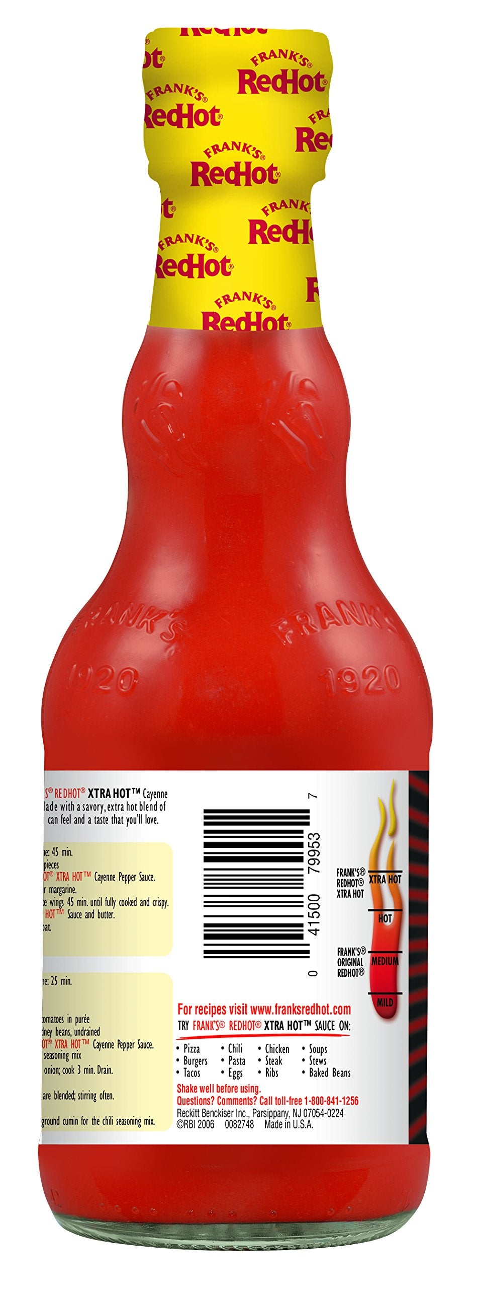 Frank's RedHot Xtra Hot Cayenne Pepper Hot Sauce, 12 fl oz