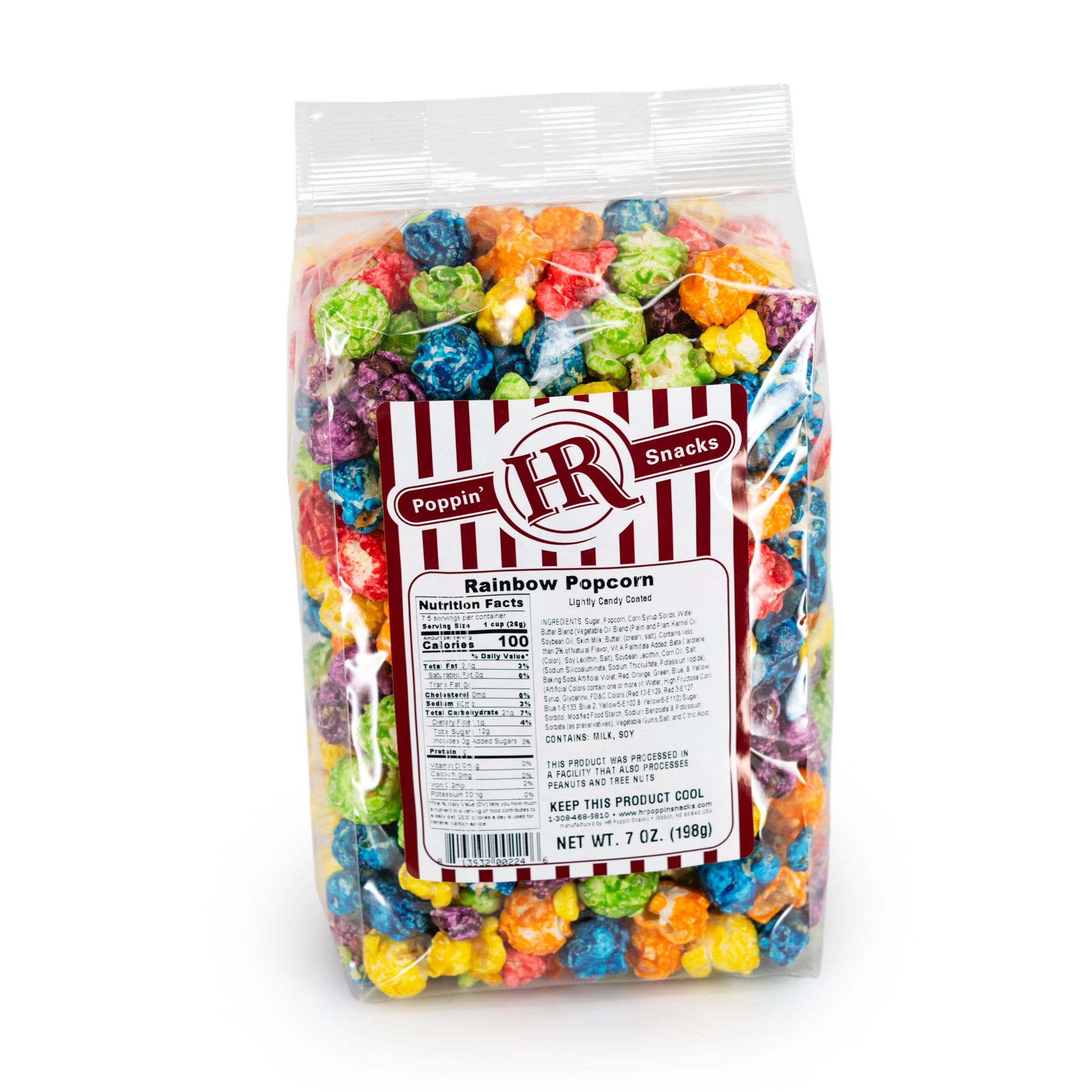 Rainbow Popcorn-Party Popcorn, Birthday popcorns - Candy Popcorn | 6 Pack | HR Poppin Snacks - Made in USA - Nebraska popcorns
