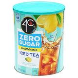 4C Zero Sugar Powdered Drink Mix Cannisters, Zero Sugar Decaffeinated Iced Tea, 45 Quarts, Family Sized Cannister, Low Calorie, Thirst Quenching
