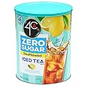 4C Zero Sugar Powdered Drink Mix Cannisters, Zero Sugar Decaffeinated Iced Tea, 45 Quarts, Family Sized Cannister, Low Calorie, Thirst Quenching