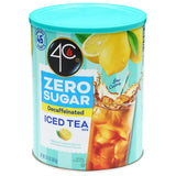 4C Zero Sugar Powdered Drink Mix Cannisters, Zero Sugar Decaffeinated Iced Tea, 45 Quarts, Family Sized Cannister, Low Calorie, Thirst Quenching