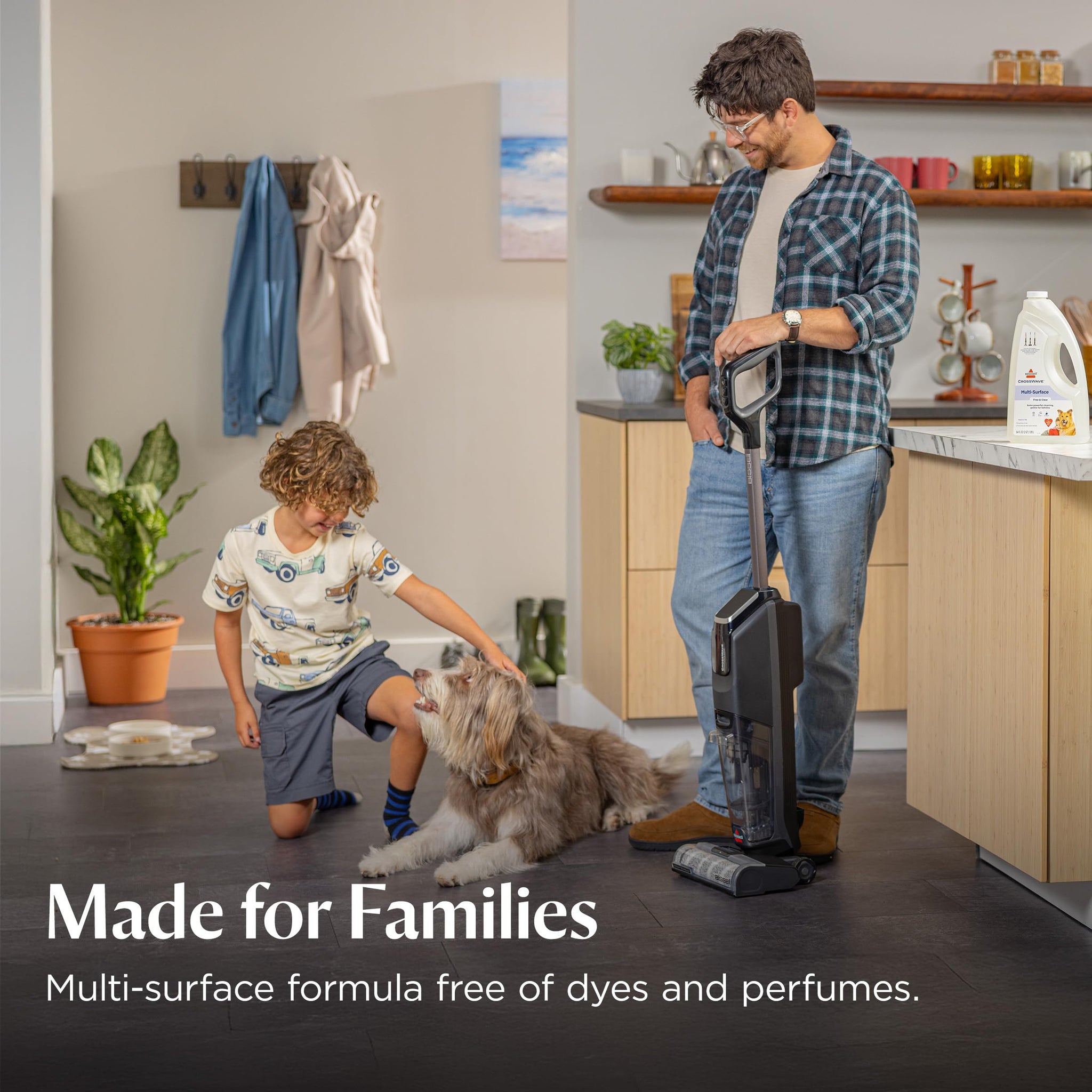 Bissell Multi?Surface Free & Clear Floor Cleaning Solution, 64 oz - Fragrance?Free Cleaner for Sealed Hard Floors & Area Rugs, Safe for Kids & Pets