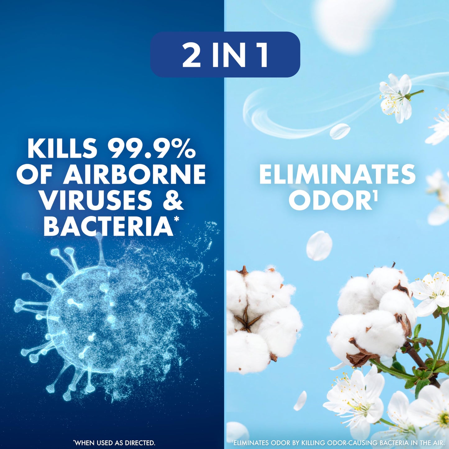 Lysol Air Sanitizer with Bacterial Odor Eliminator for Home & Office, Air Freshener Alternative, Cotton Blossom Scent, 10 oz (Pack of 3)