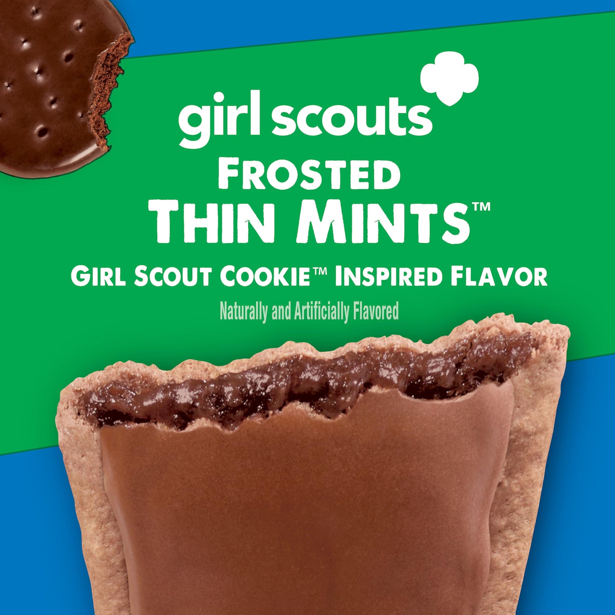 Pop-Tarts Girl Scout Toaster Pastries, Breakfast Foods, Kids Snacks, Frosted Thin Mints, 13.5oz Box (8 Pop-Tarts)