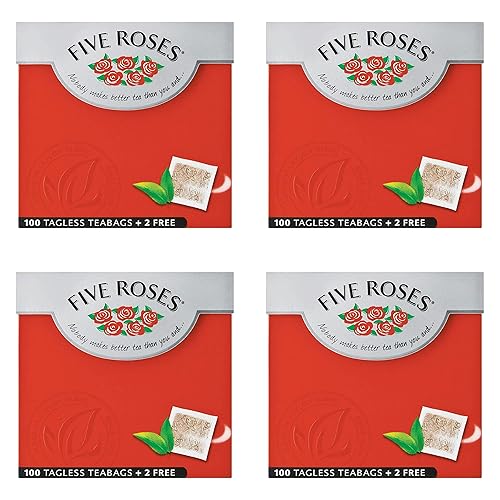 Five Roses Tea, 102 Tagless Teabags (Pack of 4)