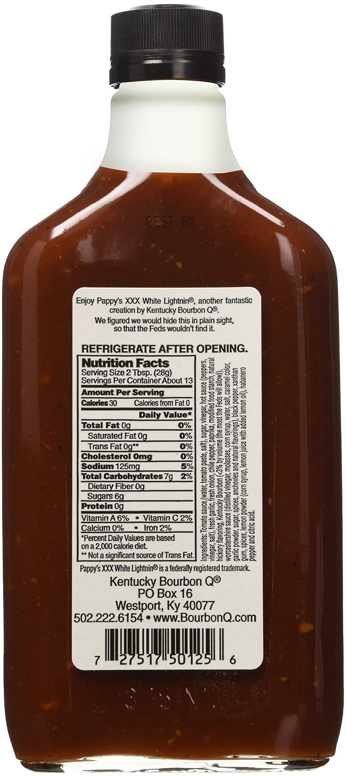 BOURBON Q Bbq Sauce Pappys Xxx White Lightning, 12.7 FZ