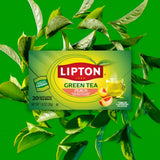 Lipton Peach Green Tea Bags, Flavored, Unsweetened Teabags for Hot Tea or Peach Iced Tea with Caffeine and Flavonoids, 20 Total Tea Bags