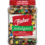 Fisher Snack Indulgent Bulk Trail Mix, 38 oz (Pack of 1), Peanuts, Milk Chocolate Candies, Raisins, Milk Chocolate and Peanut Butter Chips, Snacks