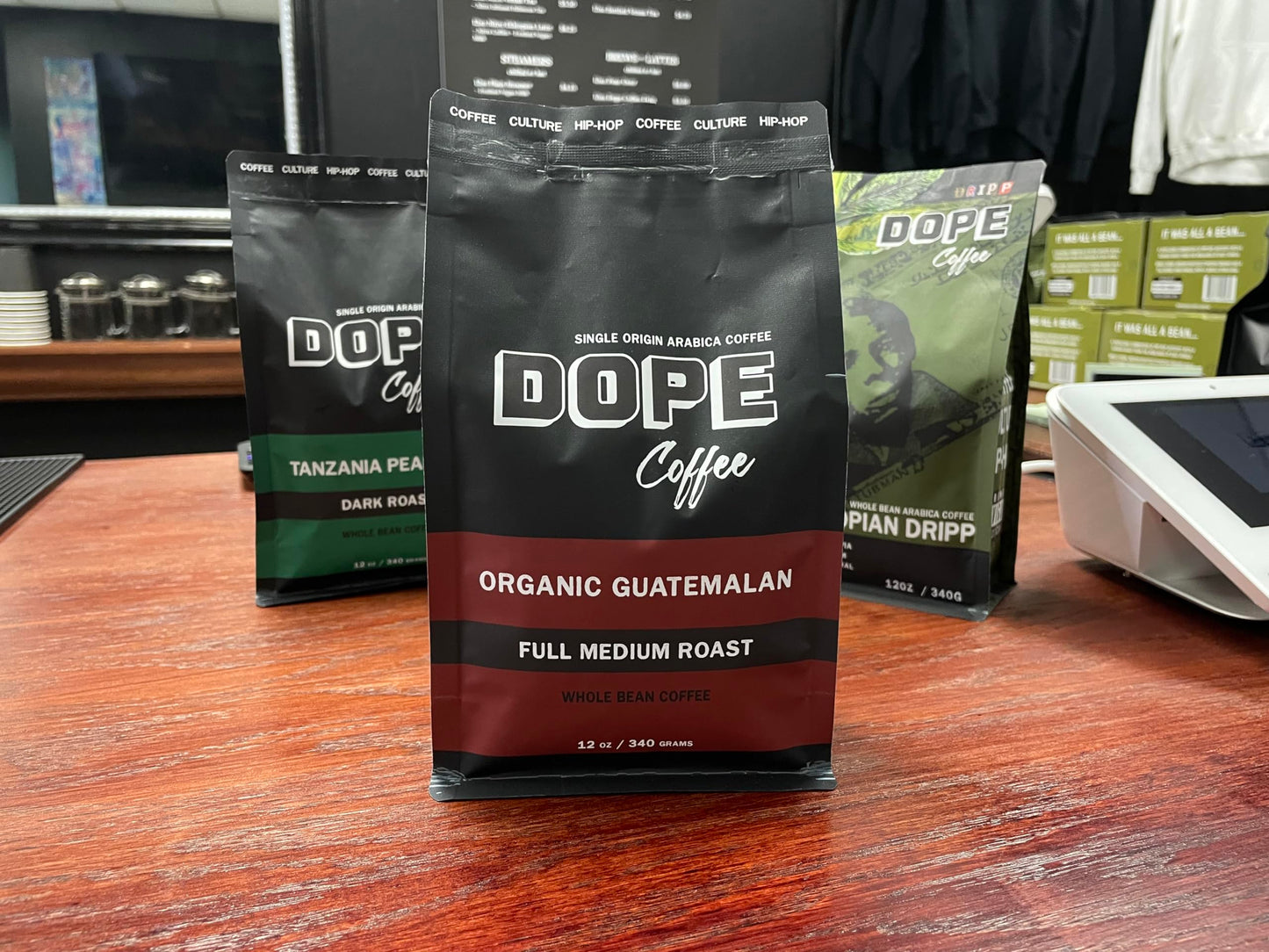 Dope Coffee Ground Coffee Organic Guatemalan Full Medium Roast, 100% Organic Fair Trade, 100% Arabica Coffee, 12oz