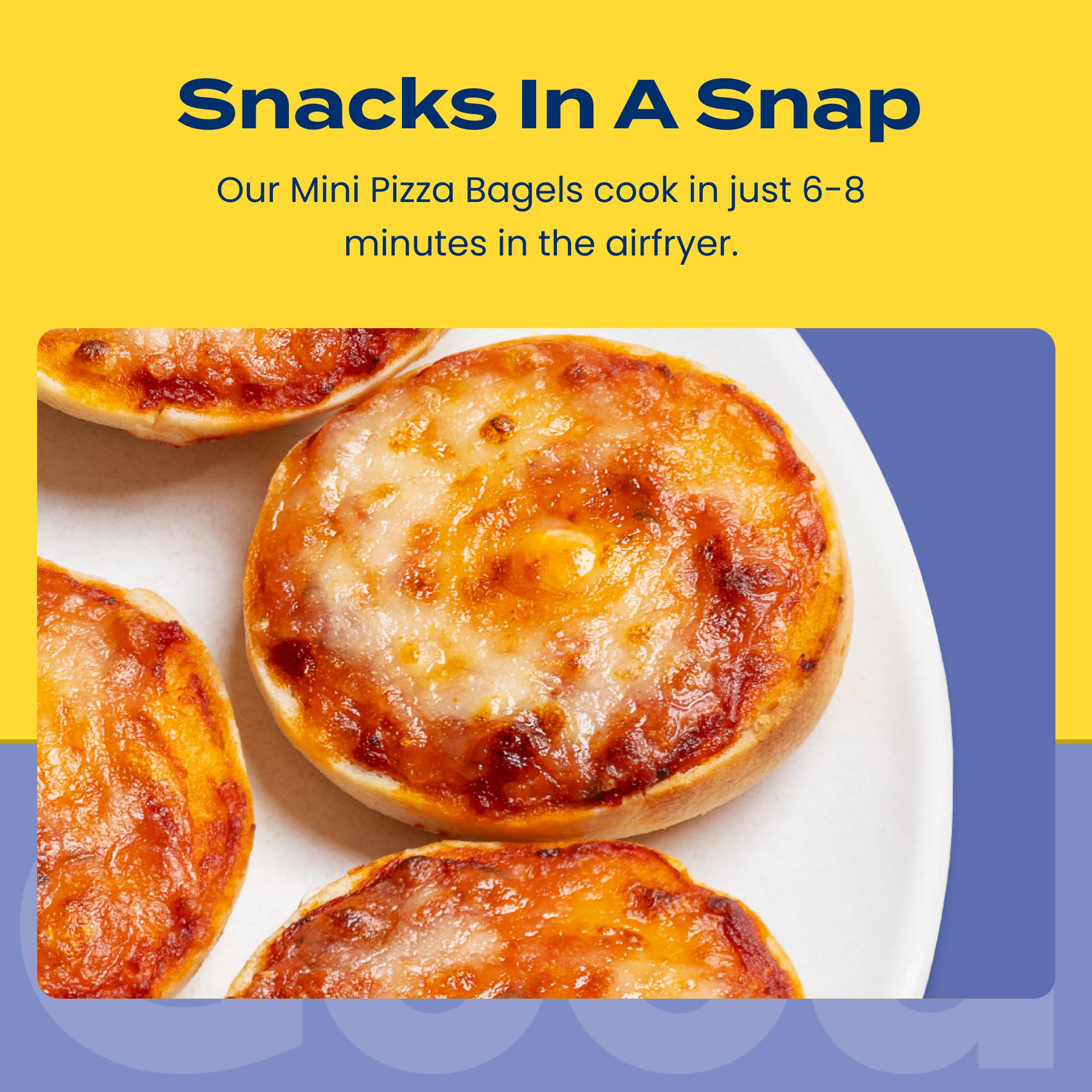 Feel Good Foods Gluten Free Mini Pizza Bagels - Frozen Snacks and Appetizers, Mini Bagel Bites with Mozzarella, White Cheddar & Parmesan Cheese, 7oz