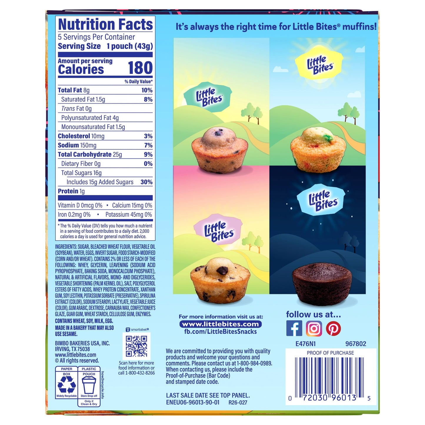 Little Bites Party Cake Muffins, 5 individual packs, (1.5 oz each), Cake and Sprinkles Mini Muffins, 7.5 oz Multipack