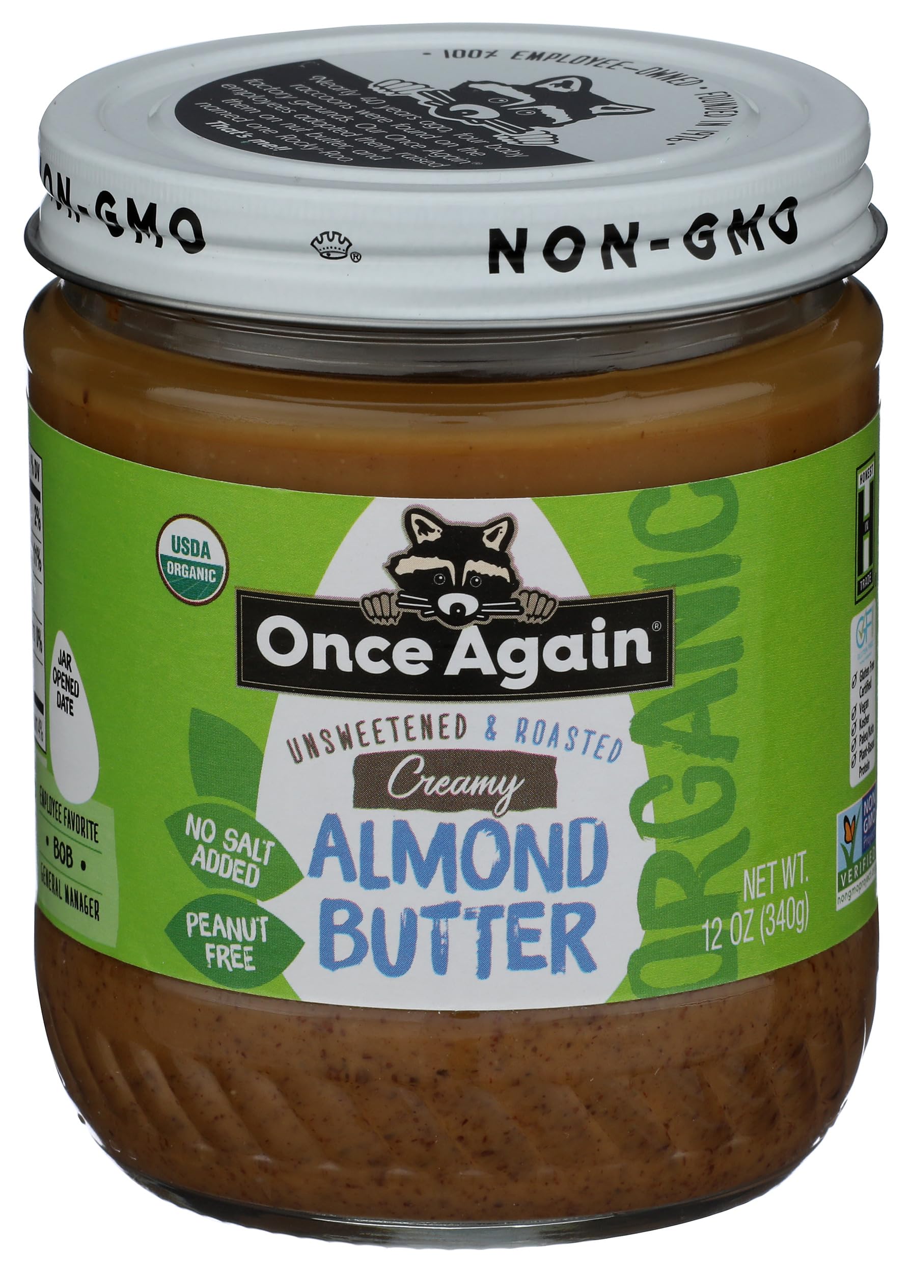 Once Again Organic Smooth Almond Butter, 12 OZ