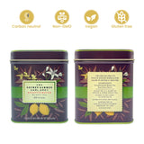 Premium Earl Grey Bergamot Decaf Tea Bags 50 Pack Designer Tin, Crafted in Sri Lanka, Naturally Decaffeinated Herbal Teabags Full Bodied Flavor, Keto