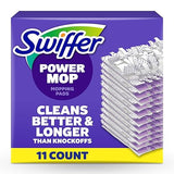 Swiffer PowerMop Multi-Surface Mopping Pad Refills for Floor Cleaning, 11 Count, White/Purple