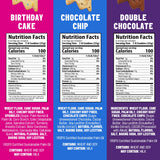 Mavericks Snacks Bolt Cookies Variety Pack - Healthy Plant-Based Snacks for Kids - Low-Calorie Chocolate Chip, Double Chocolate & Birthday Cake