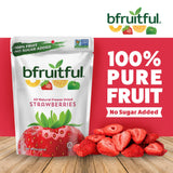 bfruitful Freeze Dried Strawberries, Freeze-Dried Strawberry Snacks with No Sugar Added, Vegan, Non GMO, Kosher, Fruit Bites for Kids and Adults, 0.56