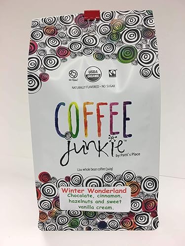 Coffee Junkie Winter Wonderland Naturally Flavored Coffee Beans - 12 oz (Caffeinated, 12 ounce)
