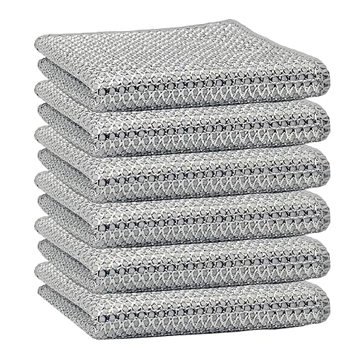 Giubog 6 Pcs New Upgrade 3-Layer Metal Dish Cloth,Non Scratch Wire Dishcloth,Steel Wool Scrubber,Kitchen Cleaning DishRags,Sinks,Dishes,Stove Top.