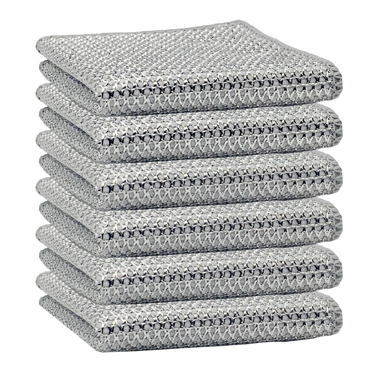 Giubog 6 Pcs New Upgrade 3-Layer Metal Dish Cloth,Non Scratch Wire Dishcloth,Steel Wool Scrubber,Kitchen Cleaning DishRags,Sinks,Dishes,Stove Top.