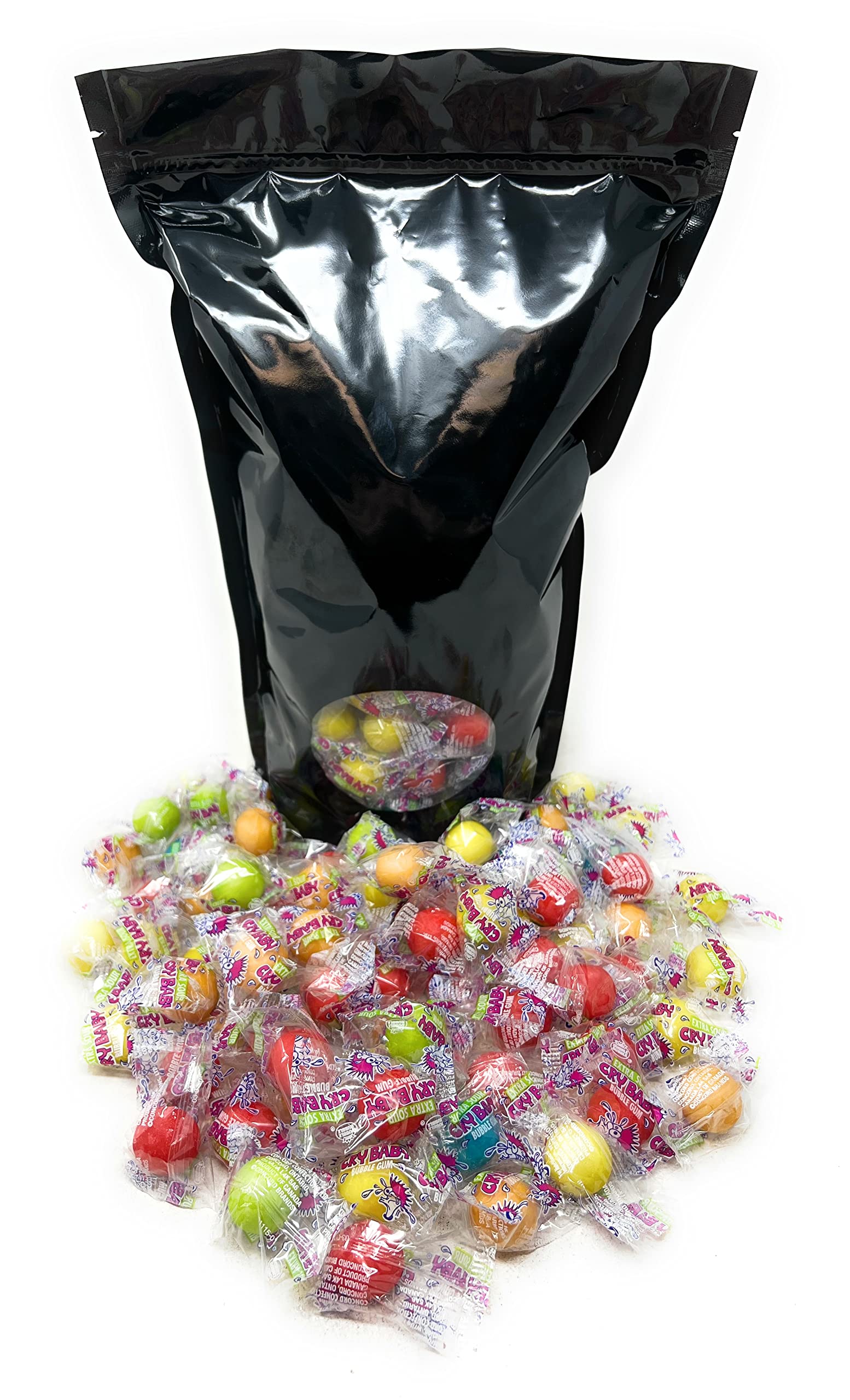 Cry Baby Extra Super Sour Bubblegum 3 Lbs American Candy Individually Wrapped Original Gumballs Assorted Mix Bulk Value In Resealable Bag (48 Oz)