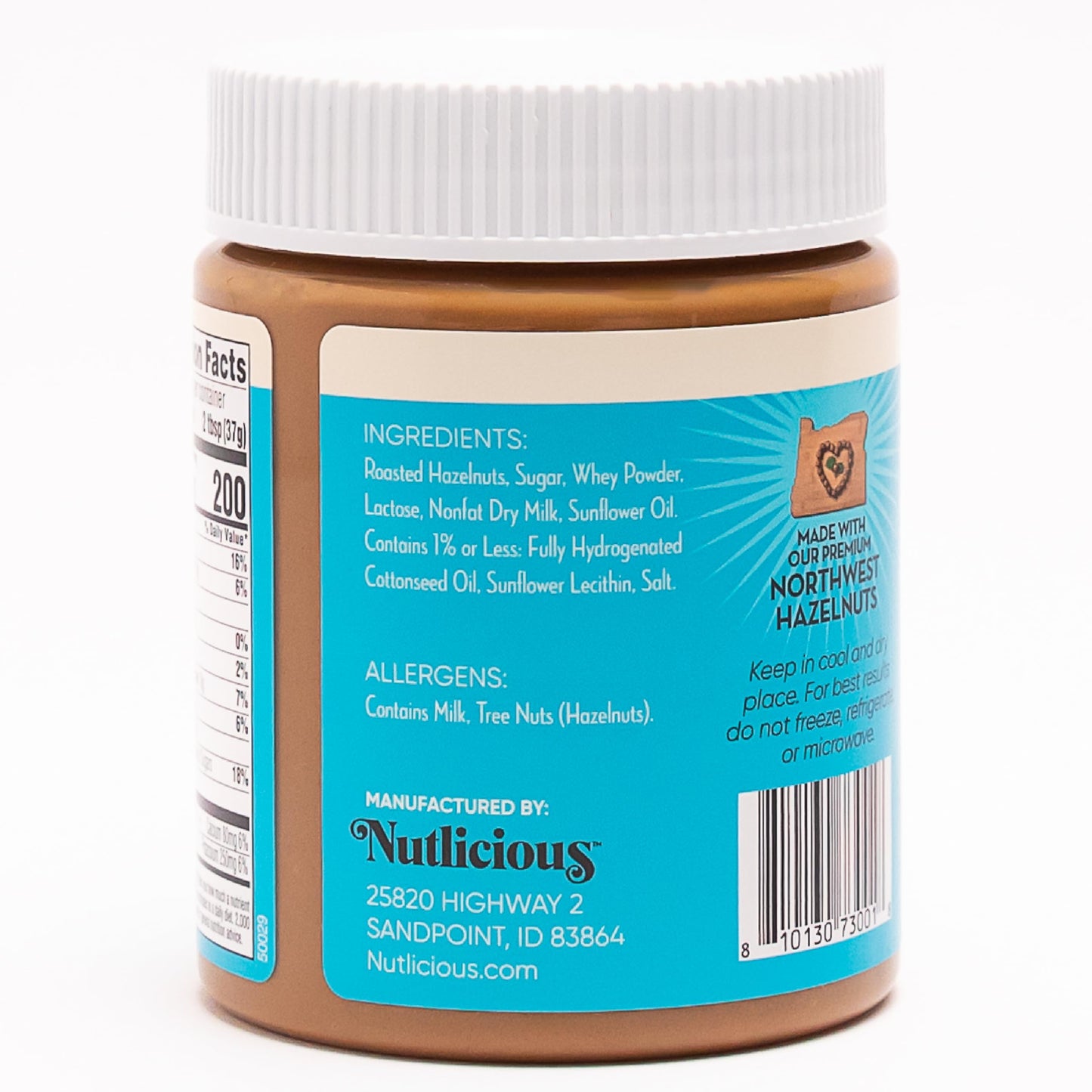 NUTLICIOUS Hazelnut Butter Spread (13 oz), Spreadable Roasted Hazelnuts with Silky-Smooth Texture, Made in the USA, No Palm Oil, 4g of Protein