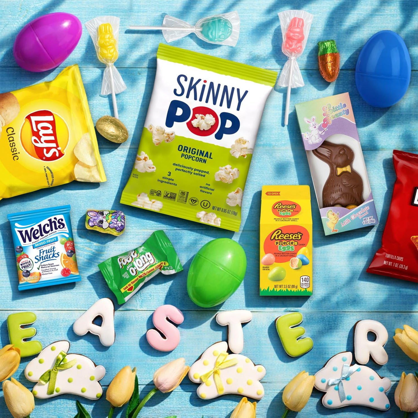 Easter Snacks Care Package Gift Box - Snack Box Gift Basket - Large Variety Snacks, Candy & Treats for College Students, Adults, Kids - 45 Count