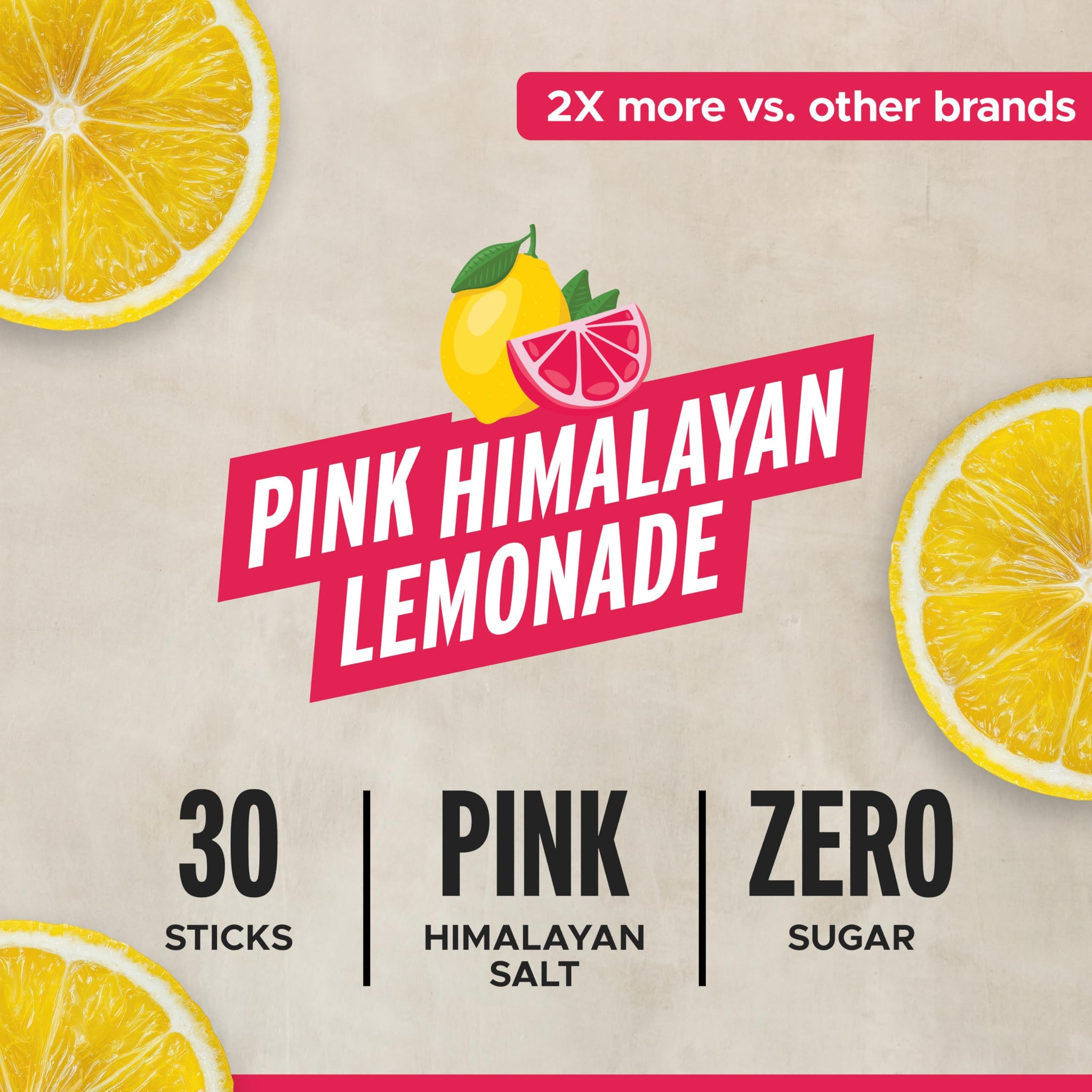 LIFEAID FITAID Hydrate Clean Electrolyte Mix, Zero Sugar, Balanced Electrolyte Ratios: 600mg Sodium, 500mg Potassium, 125mg Magnesium, Pink Lemonade