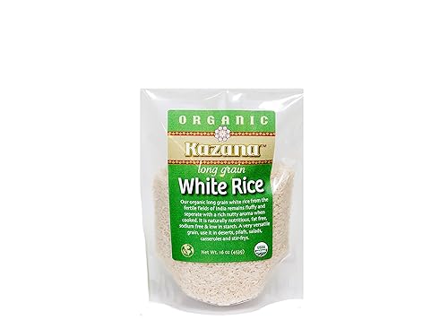 Kazana Long Grain White Rice, 100% USDA Organic, 16oz (453g) (1 pack)