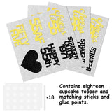 18pcs Black Gold Glitter Dessert Cupcake Pick for Straight Outta 1971 Cheer to 55 Years Old Theme Decor Supplies Happy 55th Birthday Party Decoration