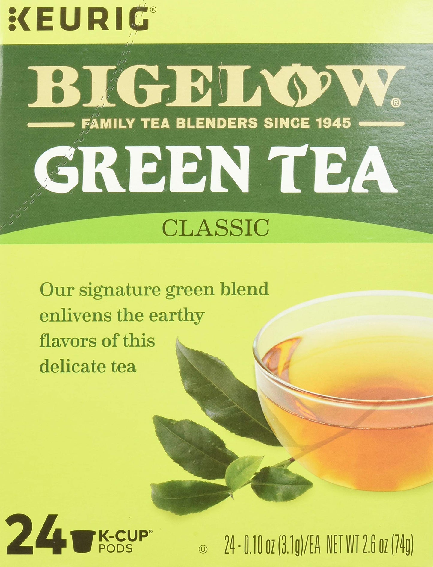 Bigelow Green Tea K-Cup for Keurig Brewers, (Pack of 24)