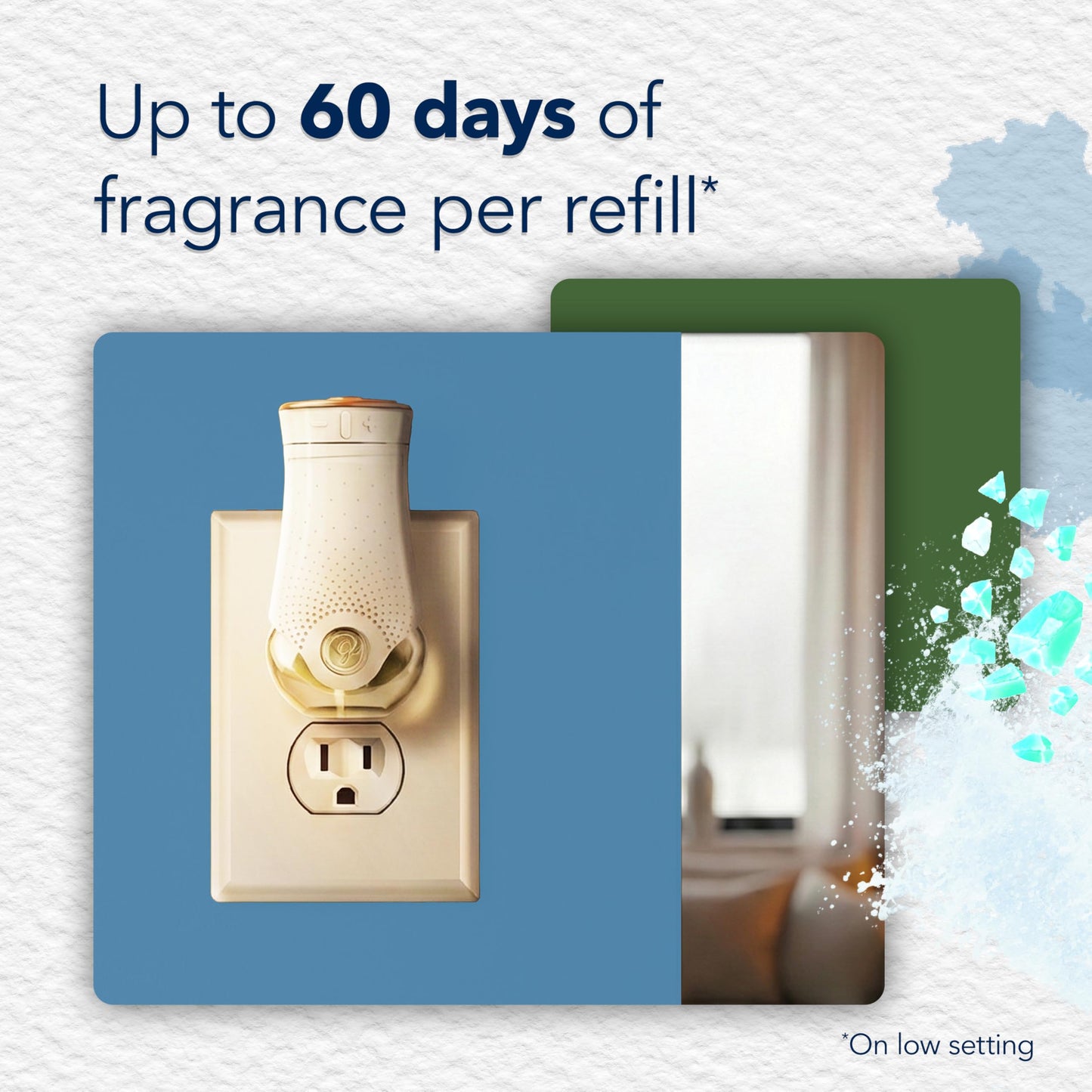 Glade PlugIns Refills Air Freshener, Sea Mist & Cypress, Scented and Essential Oils for Home and Bathroom, 0.67 Fl Oz, 2 Count