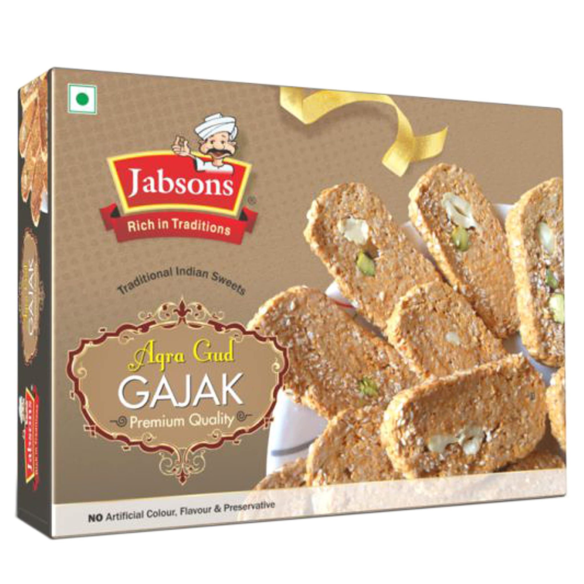 Jabsons - 5 Assorted Traditional Sweet Combo (Chikki Til Gud, Agra Gud Gajak, Gud Kaju Roll, Gud Revdi, Chikki Peanut Gud), 400g each