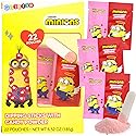 Minions Valentine's Day Friendship Candy Exchange Kit, Strawberry Flavored Dipping Powder, Party Favor Treats, 22 Packs Inside
