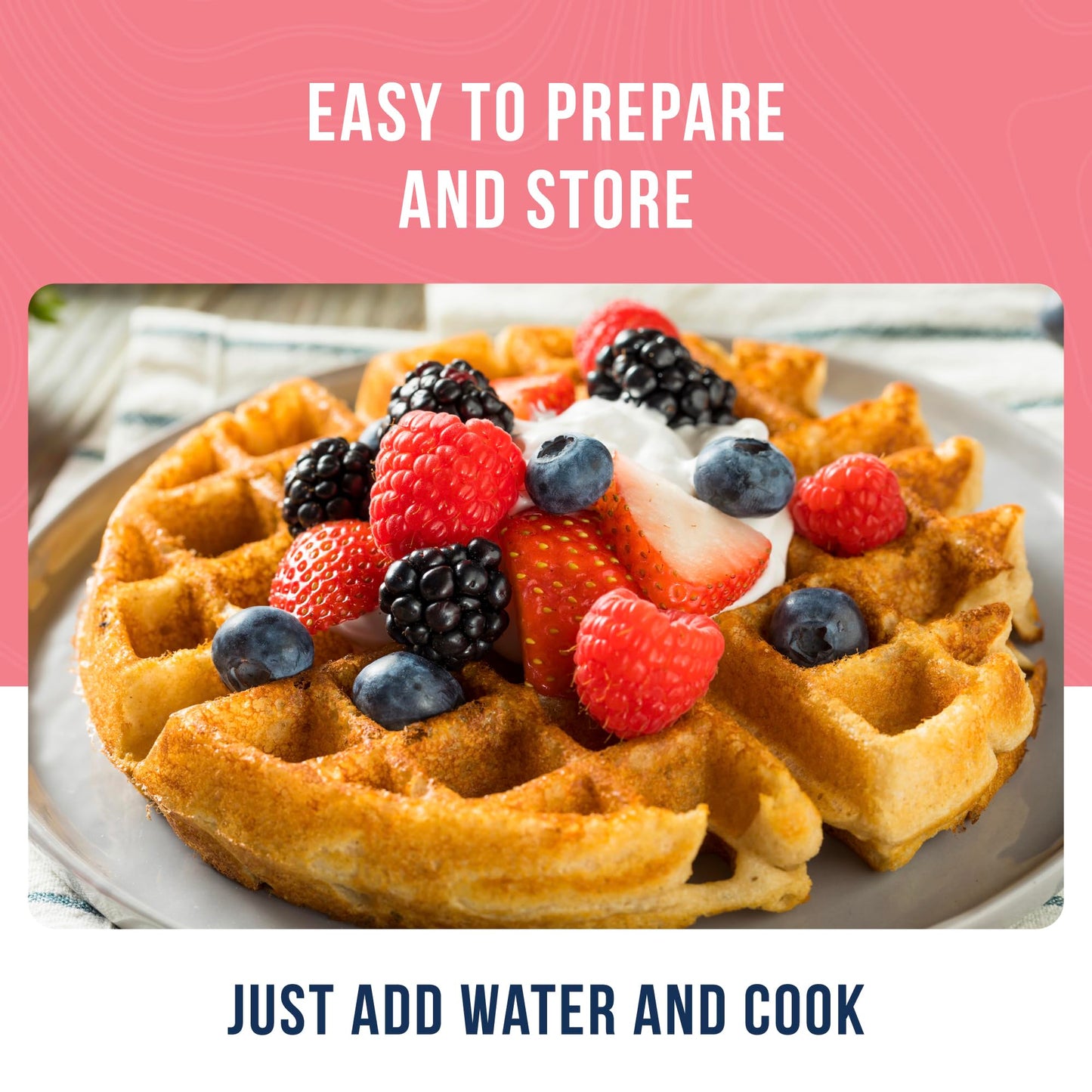 Buttermilk Pancake and Waffle Mix Can Emergency Food Supply, 33 Servings, 10 Year Shelf Life - Waffle and Pancake Mix Just Add Water, Instant